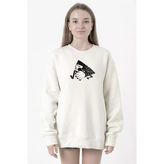 Monogatari Anime Suruga Monkey Symbol Beyaz Kadın 2ip Sweatshirt