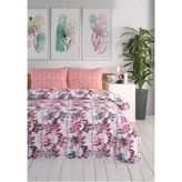Monolisse Soren Tek Kişilik Pike Takımı 160X230 cm Isabel Pembe Mavi - Koyu Pembe - Mavi