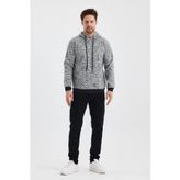 Monox Erkek Kapşonlu Kırçıllı 3 İplik Sweatshirt