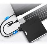 Monozone 5in1 CD Oynatıcı Yazıcı Okuyucu DVD Player Işıklı Okuyucu USB 3.0 Hub External Tf Sd Kart - Siyah
