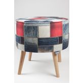Monte Sehpa Patchwork Yuvarlak Puf