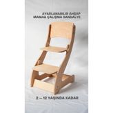 Montessori Çocuk Ahşap Büyüyen Sandalye & Ayarlanabilir Mama Sandalyesi | 2 – 12 Yaş