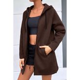 Mood Lab KAPŞONLU FERMUARLI UZUN KALIN OVERSIZE ÖRME HIRKA SWEATSHIRT