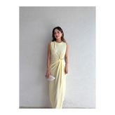 Mooi Butik CLESİ Midi Elbise 4567 -Sarı