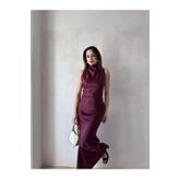 Mooi Butik GODWİN Maxi Elbise 6493 - Bordo