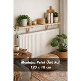 Moola Montajsız Petek Üstü Uçan Raf Dresuar – Kalorifer Peteği Üstü Ahşap Kitaplık Raf 120 x 18 CM