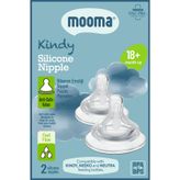 Mooma Kindy Silikon Biberon Emziği, 18+ Ay, Şeffaf, 2'li Set