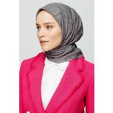 Mooncorn Gri Piliseli Bambu Eşarp