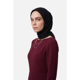 Mooncorn Grove Desen Ayrobin Jakar Eşarp Siyah