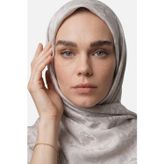 Mooncorn Pulse Desen Ayrobin Jakar Eşarp Krem