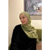 Mooncorn Rose Desen Hebei İpek Şal Yeşil