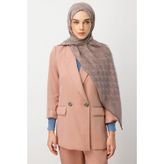Mooncorn Toz Pembe Yün İpek Şal
