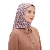 Mor Elips Desen Modal İpek Eşarp