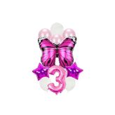 Mor Kelebek Folyolu Yaş Balon Set, 3