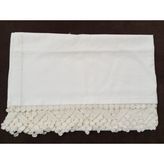 Mor Tırtıl El Işi Dantel Işlemeli Tek Kişilik Beyaz Çarşaf Çeyizlik Hediyelik - 220 X 150