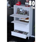 More 80 cm Çok Amaçlı Organizer Mutfak Kiler Banyo 2 Kapaklı 3 Çekmeceli Mutfak Dolabı 80x150x32 cm