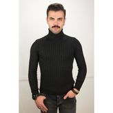 Morina Erkek Boğazlı Kazak - Siyah