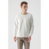 Morven Erkek Beyaz Basic Bisiklet Yaka Sweat-shirt