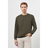 Morven Erkek Haki Basic Bisiklet Yaka Sweat-shirt