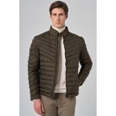 Morven Erkek Haki Polyester Kısa Kapitone Mont - XL