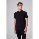 Morven Erkek Siyah Basic Polo Yaka Dynamic Fit T-Shirt - 2XL