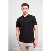 Morven Erkek Siyah Basic Polo Yaka Dynamic Fit T-Shirt - XL