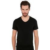 Morven Erkek Siyah Basic V Yaka%100 Pamuk Atlet Fanila