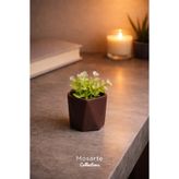 Mosarte Prizma Köşeli Dekoratif Obje / Saksı – Modern Minimal Tasarım - Kahverengi Renk