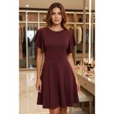 Mossta Bordo Basic Mini Elbise