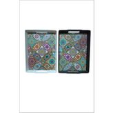 Motif Desenli Tepsi 2'li Set Siyah Beyaz