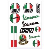 MOTOSEPETİM MOTOSİKLET VESPA KASK GRENAJ STİCKER ETİKET VESPA İTALY KARIŞIK MARKA SPONSOR KAPLAMA 2