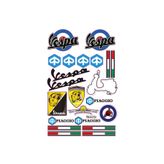 MOTOSEPETİM PIAGGIO VESPA TASARIMLI EKİPMAN KASK MOTORSİKLET STİCKER SETİ 01