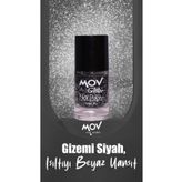 Mov Glitter Simli Oje Siyah Beyaz No:4