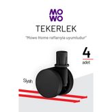 Mowo Home Siyah Tekerlek Seti, Mowo Plastik Raf Sistemi Tekerleği