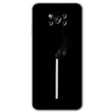 MRCİLETİSİM (mrc63957) Sönmüş Kibrit Kılıf HD Desen Baskılı Arka Kapak+Temperli Cam Poco x3 Pro ile uyumlu