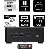 MSI Msı Cubi Nuc Core 5 120U Mini PC 32GB RAM 4TB SSD Win11 Pro + Per4 USB 1MG238BEUP410 - Windows 11 Pro
