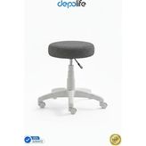 MSP Tedy Yükseklik Ayarlı Ergonomik Ofis Kasiyer Sekreter Makyaj Tekerlekli Çalışma Taburesi