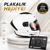 mt Helmets Stinger 2 Solid Full Face Kapalı Kask + Plakalık - Beyaz