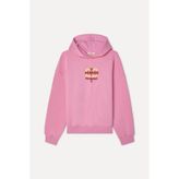Mudo Kadın Pembe Baskılı Oversize Kapüşonlu Sweatshirt
