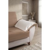 MUEV Modern Bohem Dokulu Koltuk Kolçak Örtüsü 1 Adet 70x70 cm - Şeritli Kenar Detayı