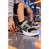 Muggo Drift Garaj Tabanlı Çift Metal Arabalı Cırtlı ve Bağcıklı Günlük Erkek Çocuk Sneaker Spor Ayakkabı - Gri