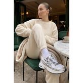 Muggo Hynex Kadın Kalın Taban Bağcıklı Günlük Sneaker Spor Ayakkabı - Gri