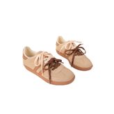 Muggo Taupe Çift Bağcıklı Günlük Kadın Sneaker Spor Ayakkabı