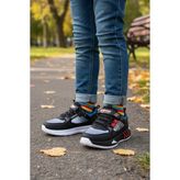 Muggo Zuzu Cırtlı ve Bağcıklı Günlük Çocuk Sneaker Spor Ayakkabı - Siyah