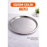 Muhtelif Çelik Tepsi No :16 Çelik Sini Yemek Tepsisi Paslanmaz Tepsi Yuvarlak