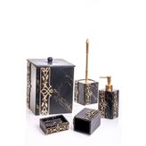 Mukko Home LALE SiYAH 5 PARÇA LÜKS BANYO SETİ