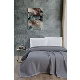 Mulberry Klimalı Pike %100 Pamuk Petekli Pike Dörtmevsim Pike Tek Kişilik 170X240 Gri