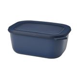 Multi Bowl Cirqula Rectangular - Kapaklı Saklama Kabı - Buzdolabı Için Hava Geçirmez Saklama Kutusu, Mikrodalga Fırın Kabı ve Saklama Kabı Olarak Uygundur - 1500 ml - Nordic Denim - Çok Renkli