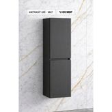 Multi Series 35x130 cm Antrasit Gri Mat Asma Banyo Boy Dolabı - Çok Amaçlı MDF Saklama Ünitesi