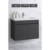 Multi Series 55 cm Antrasit Gri Mat Asma Lavabolu Banyo Alt Dolabı - Seramik Lavabolu Banyo Alt Dolap